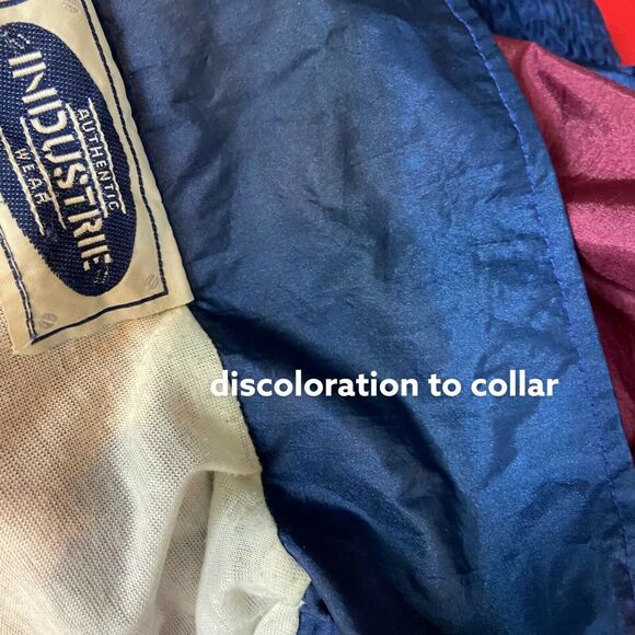 Authentic Industries Vintage Women's Blue Creamy White Maroon Track Jacket 1X-2X - Picture 9 of 16